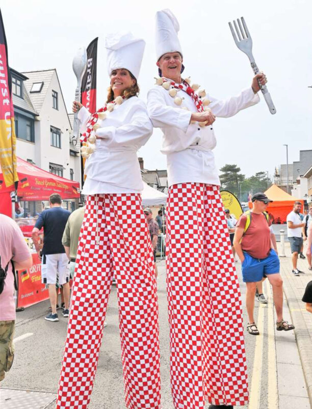 stilts at highcliffe food and arts festival